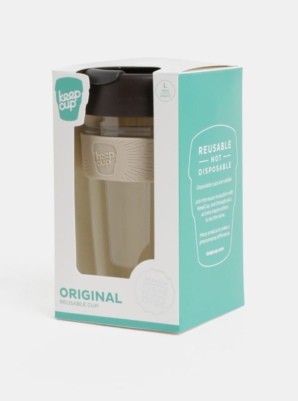 Sivo–hnedý cestovný hrnček KeepCup Original large 454 ml
