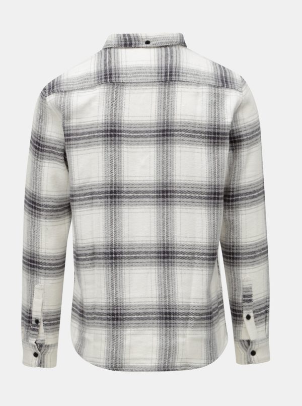 Sivo–biela regular kockovaná košeľa ONLY & SONS