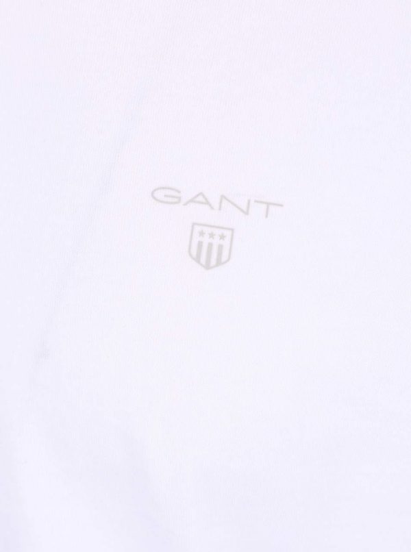 Súprava dvoch bielych tričiek s véčkovým výstrihom GANT