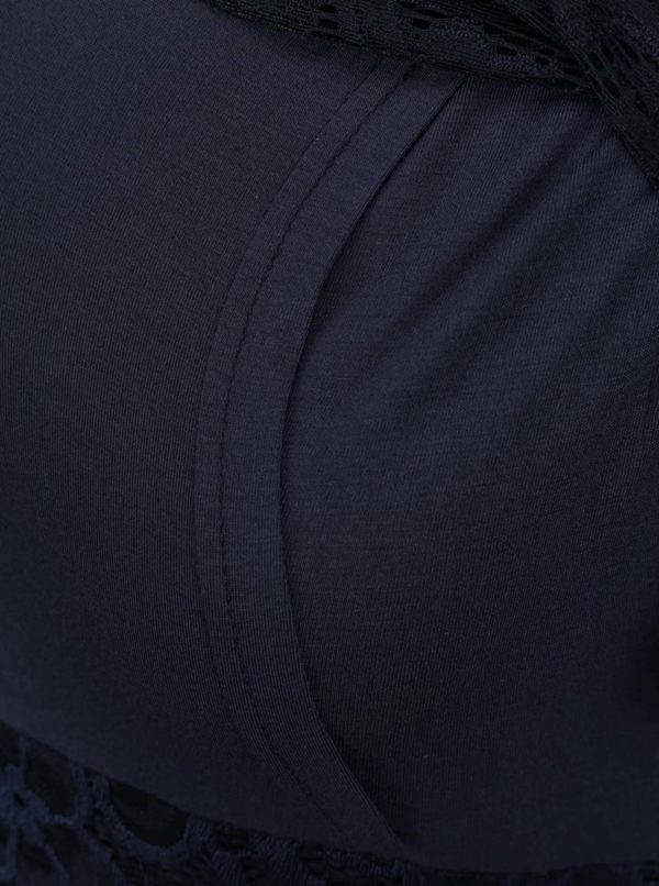 Tmavomodré čipkované tehotenské/na kojenie šaty s 3/4 rukávmi Mama.licious Mivane