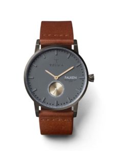 Sivé unisex hodinky s hnedým koženým remienkom TRIWA Walter Falken