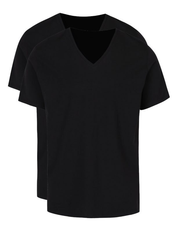 Súprava dvoch čiernych basic tričiek s véčkovým výstrihom Levi's®