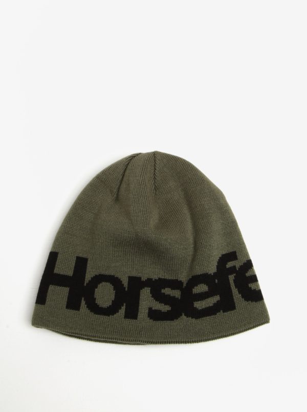 Čierno-zelená pánska obojstranná zimná čapica Horsefeathers Fuse