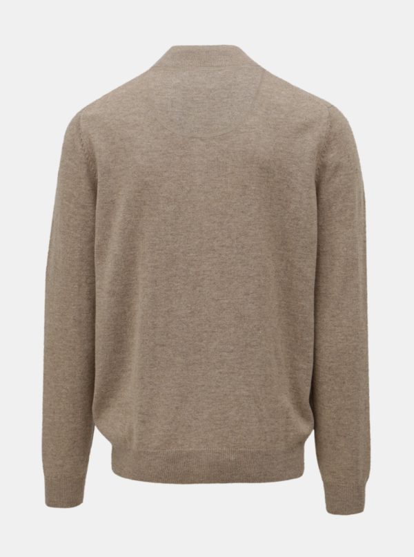 Hnedý sveter z Merino vlny s prímesou kašmíru Fynch-Hatton