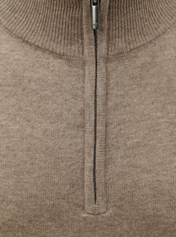 Hnedý sveter z Merino vlny s prímesou kašmíru Fynch-Hatton