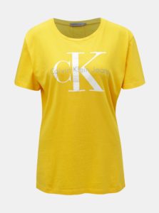 Žlté dámske tričko s potlačou Calvin Klein Jeans