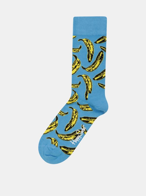 Žlto–modré unisex ponožky s motívom banánov Happy Socks Andy Warhol