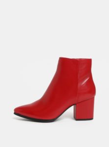 Červené dámske kožené členkové topánky ALDO Fralissi