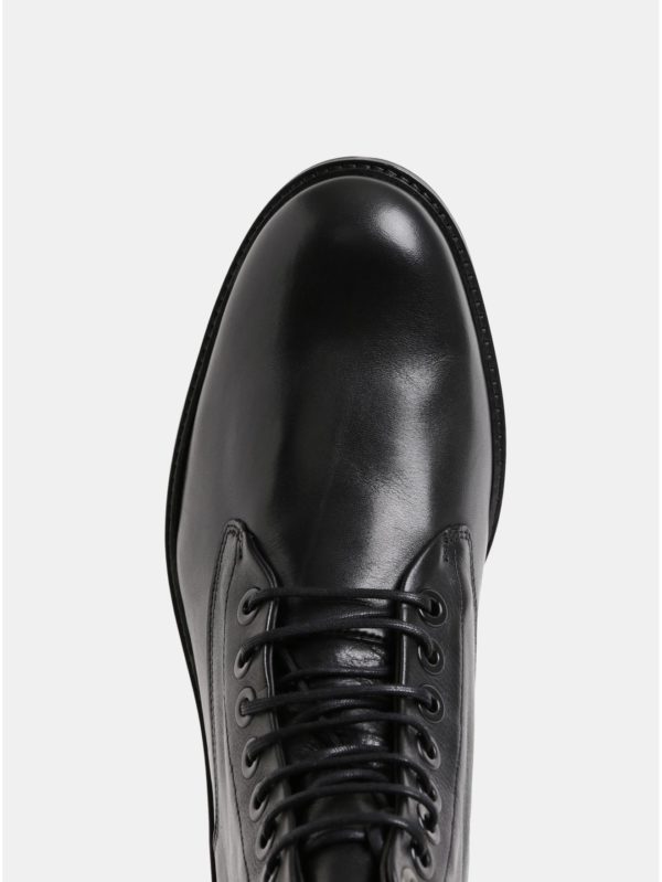 Čierne pánske kožené členkové zimné topánky Royal RepubliQ