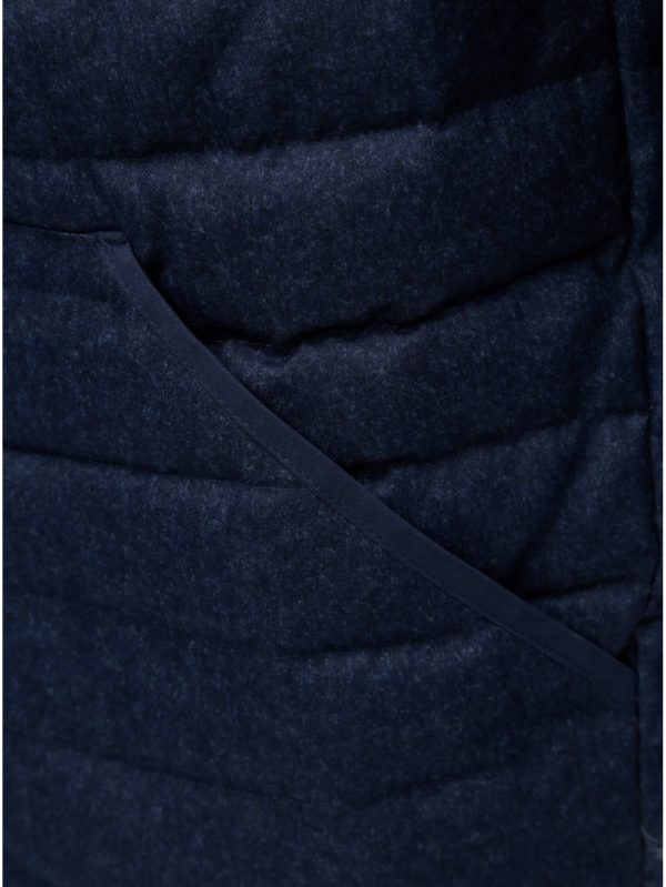Tmavomodrá pánska prešívaná nepremokavá zimná bunda Quiksilver Scaly