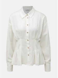 Biela košeľa s nazberaným pásom Miss Selfridge