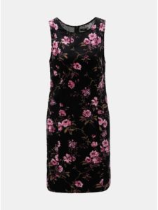 Čierne kvetované menčestrové šaty s vreckami M&Co Flora