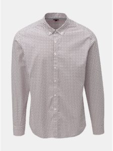 Svetloružová vzorovaná košeľa s dlhým rukávom Merc