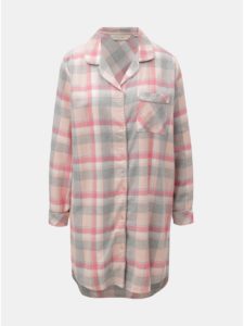 Ružová károvaná nočná košeľa Dorothy Perkins