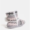 Bielo–ružové papuče s brmbolcom a vnútornou umelou kožušinkou Dorothy Perkins Bootie