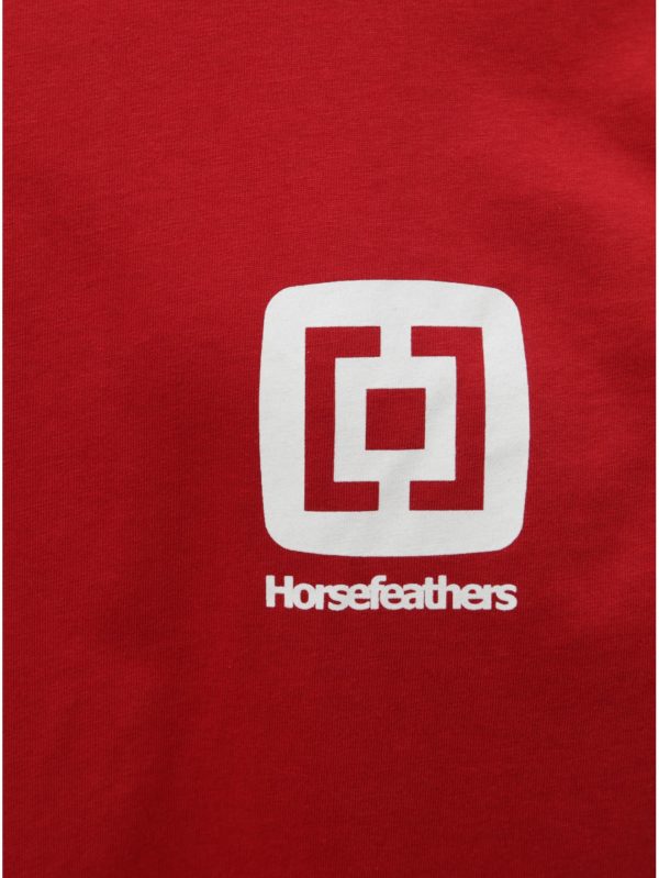 Červené pánske tričko s potlačou a krátkym rukávom Horsefeathers Mini Logo