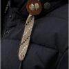 Tmavomodrý dámsky zimný prešívaný nepremokavý kabát s umelou kožušinkou killtec Hawana