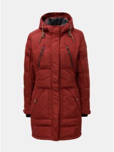 Červený dámsky nepremokavý zimný kabát killtec Treva