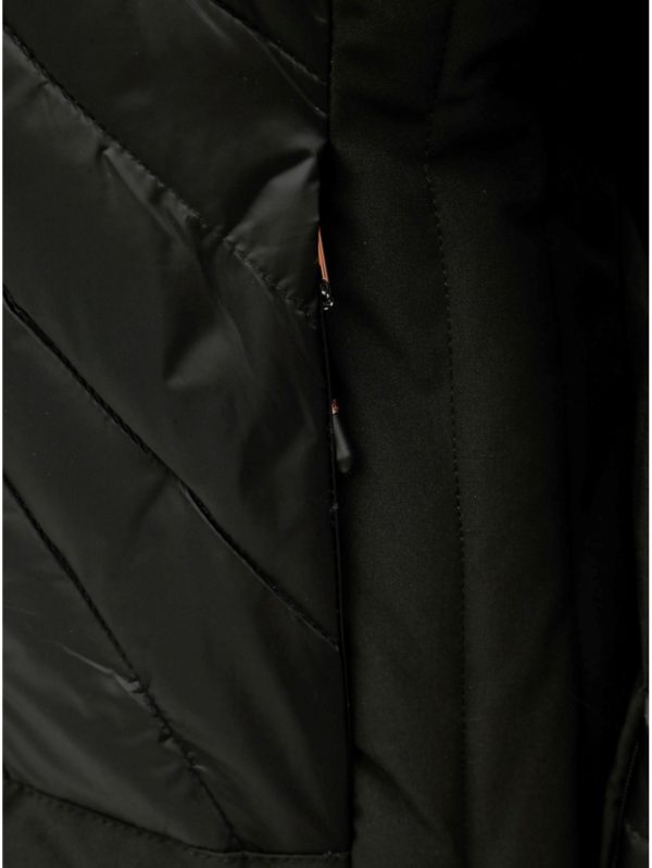 Čierna dámska prešívaná nepremokavá lyžiarska bunda s umelou kožušinkou killtec Khya