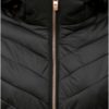 Čierna dámska prešívaná nepremokavá lyžiarska bunda s umelou kožušinkou killtec Khya