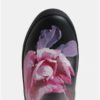 Ružovo–čierne dámske kvetované gumáky s ozdobnou prackou Tom Joule Molly