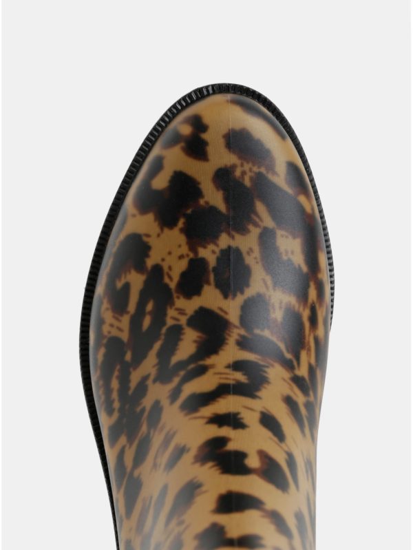 Hnedo–béžové dámske vzorované gumové chelsea topánky Tom Joule