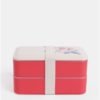 Balenie dvoch desiatových boxov v červenej a krémovej farbe s kvetinovým motívom Cath Kidston