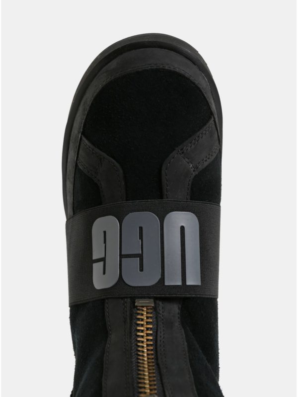 Čierne nepremokavé semišové zimné topánky s vnútornou kožušinkou UGG Conness