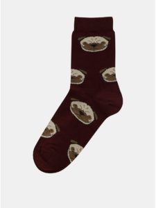 Vínové dámske ponožky s motívom psov ZOOT