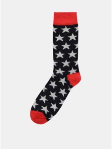 Červeno–modré pánske ponožky s motívom hviezd ZOOT