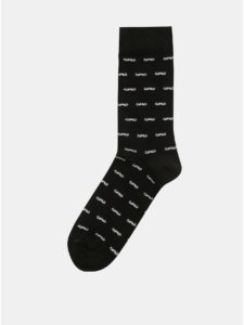 Čierne pánske ponožky s motívom fúzov ZOOT