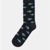 Tmavomodré pánske ponožky s motívom rýb ZOOT