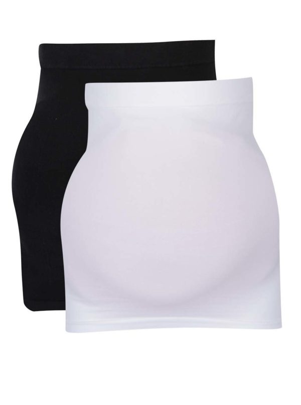 Súprava dvoch tehotenských elastických pásov v bielej a čiernej farbe Mama.licious Cara