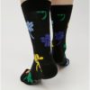 Čierne dámske ponožky s motívom štvorlístkov Happy Socks Big Luck Sock