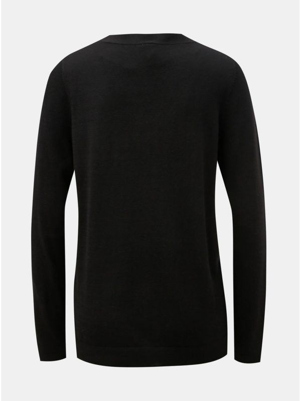 Čierny dámsky tenký sveter s véčkovým výstrihom QS by s.Oliver
