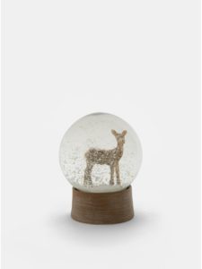 Hnedé vianočné snežítko s motívom srnky Sass & Belle Glitzy Gold Deer