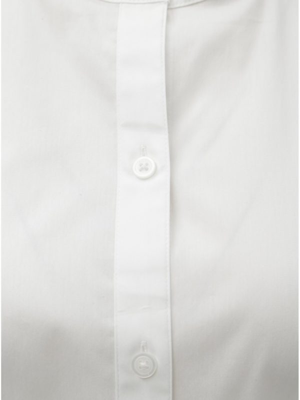 Biela košeľa s mašľou DKNY Mandarin Collar