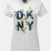 Biele tričko s potlačou DKNY