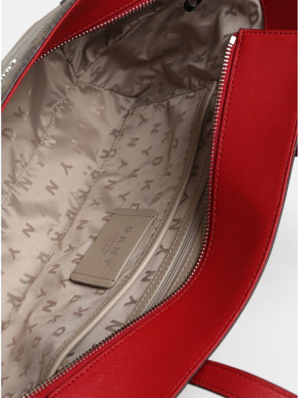 Červeno–hnedá kabelka s logom DKNY Bryant