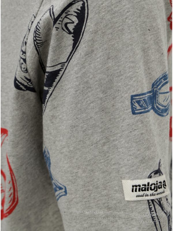 Sivé pánske melírované tričko s potlačou Maloja Seglias