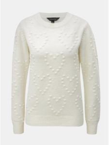 Krémový sveter s plastickým vzorom Dorothy Perkins