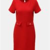 Červené šaty s detailmi v zlatej farbe Dorothy Perkins Petite