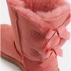 Ružové semišové zimné topánky s vnútornou kožušinkou UGG Bailey Bow