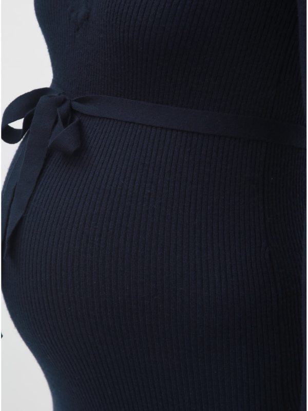 Tmavomodré tehotenské svetrové šaty Mama.licious Eva