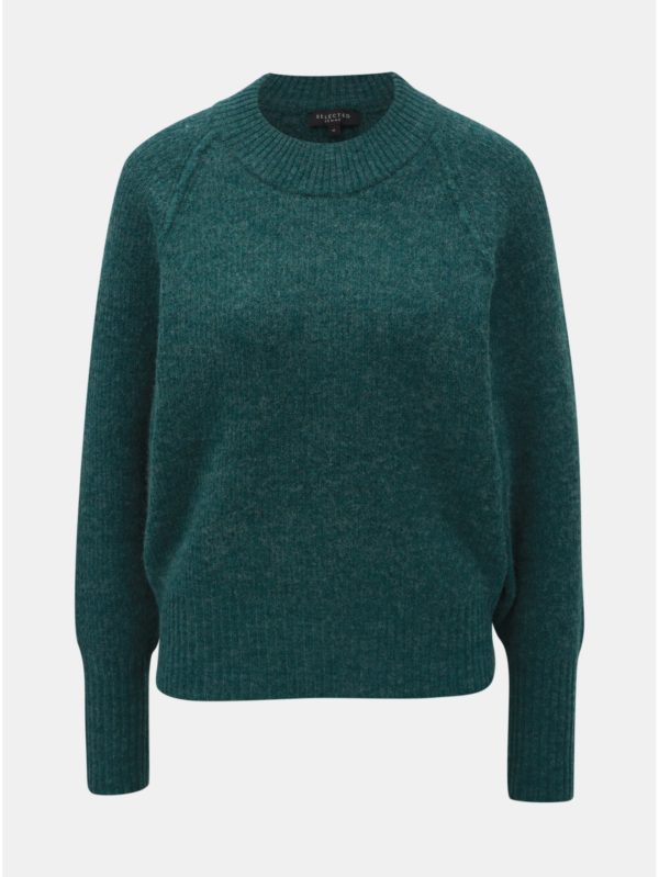 Zelený sveter s prímesou vlny Selected Femme Ena