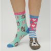 Balenie troch ponožiek v ružovo–modrej farbe s motívom psov Oddsocks Lucy