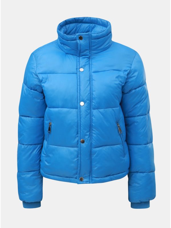 Modrá prešívaná nadýchaná krátka zimná bunda TALLY WEiJL