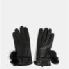 Čierne kožené rukavice s brmbolcami Dorothy Perkins