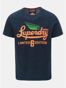 Tmavomodré pánske tričko s potlačou Superdry Limited Icarus