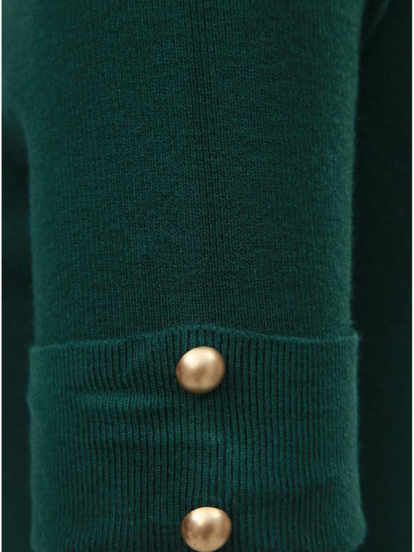 Tmavozelený svetrový top s rolákom a krátkym rukávom ZOOT
